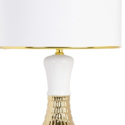 Lámpara Mesa-Blanco- Oro Cerámica 45cm