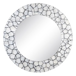 Espejo Blanco/Negro Nácar 80x80cm