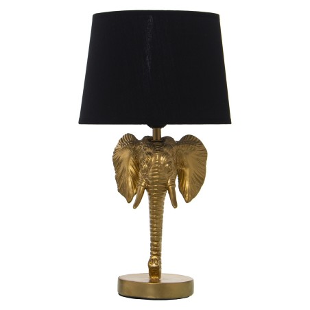 Lámpara Sobremesa Resina Cabeza Elefante Dorado