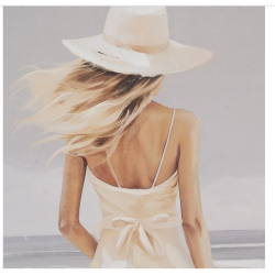 Pintura Mujer-Playa Lienzo 80 X 3,50 X 80 cm