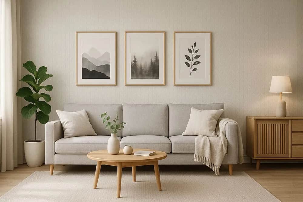 Cuadros nórdicos: transforma tu salón con estilo y calma.